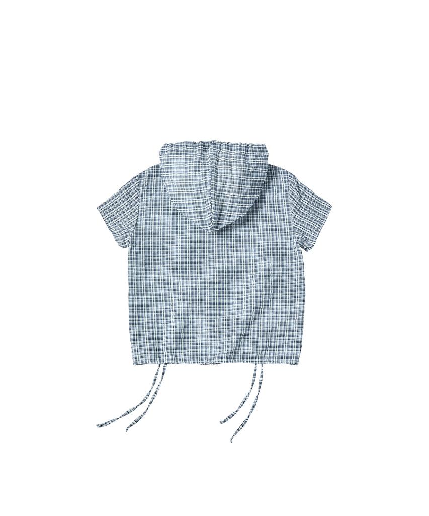 COMONINOZ W Shirring Hood Shirt [Navy]