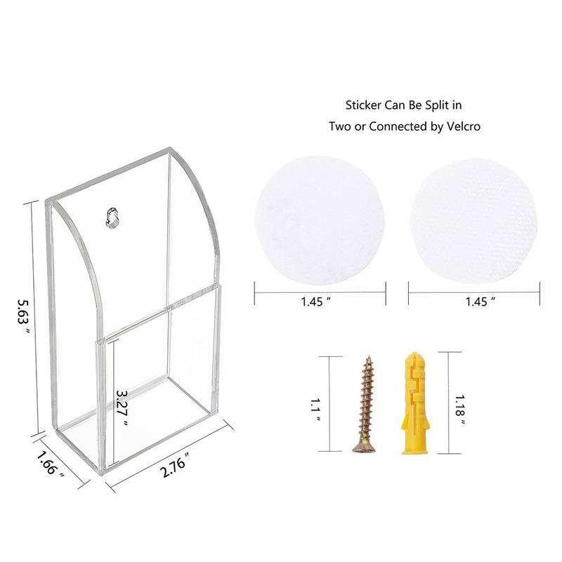 TV Remote Control Holder Wall Hanging Mount Acrylic Organizer Acrylic Stand Box Storage Home Organizer