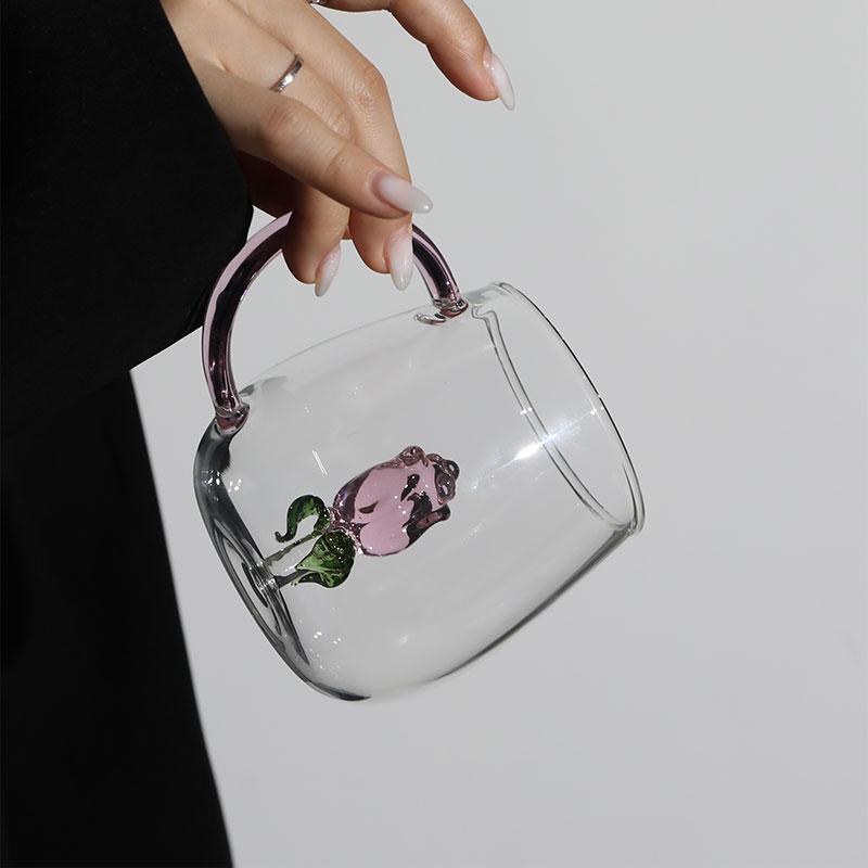 Christmas Tree Glass Wishing 3D Cartoon Animal Shape Cup Borosilicate Glass Single Layer Cup Living Room Guests Juice Cold Drink