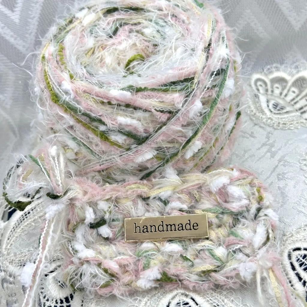 100g Cotton Yarn Colorful Hand Mixed Thread Pink Crochet Thread Hand Knitting Crocheting Crochet Bags Chunky Yarn Art