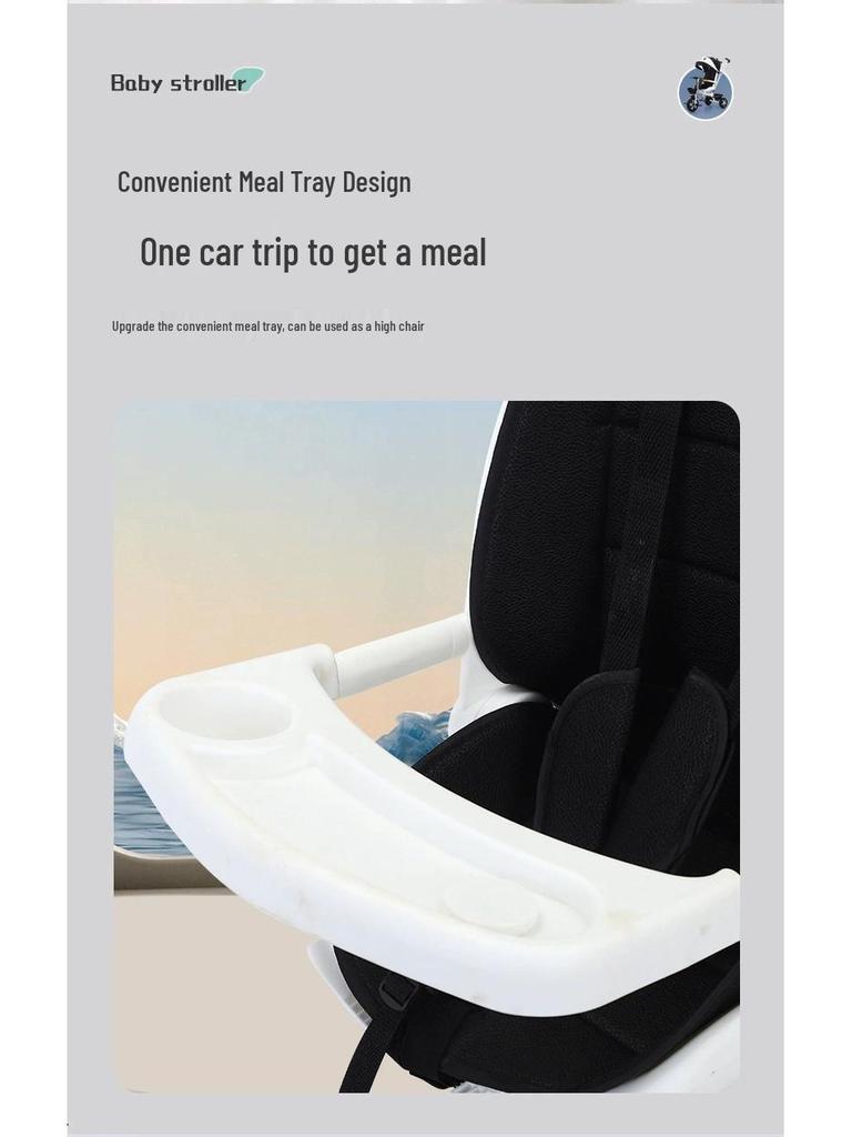 Convertible Children's Tricycle Stroller with Rotating Seat and Reclining Feature