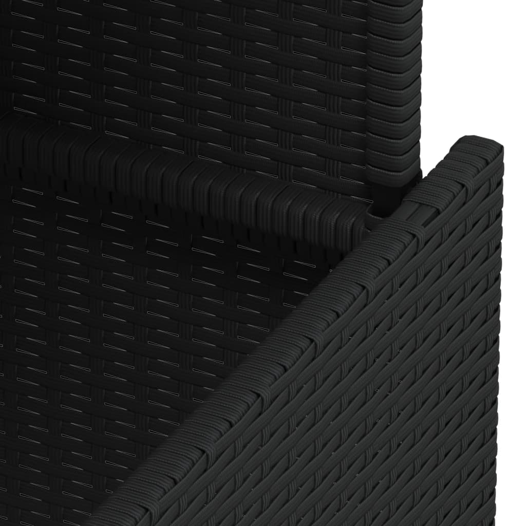Garden Table with Glass Top Black 100 x 55 x 73 cm Poly Rattan