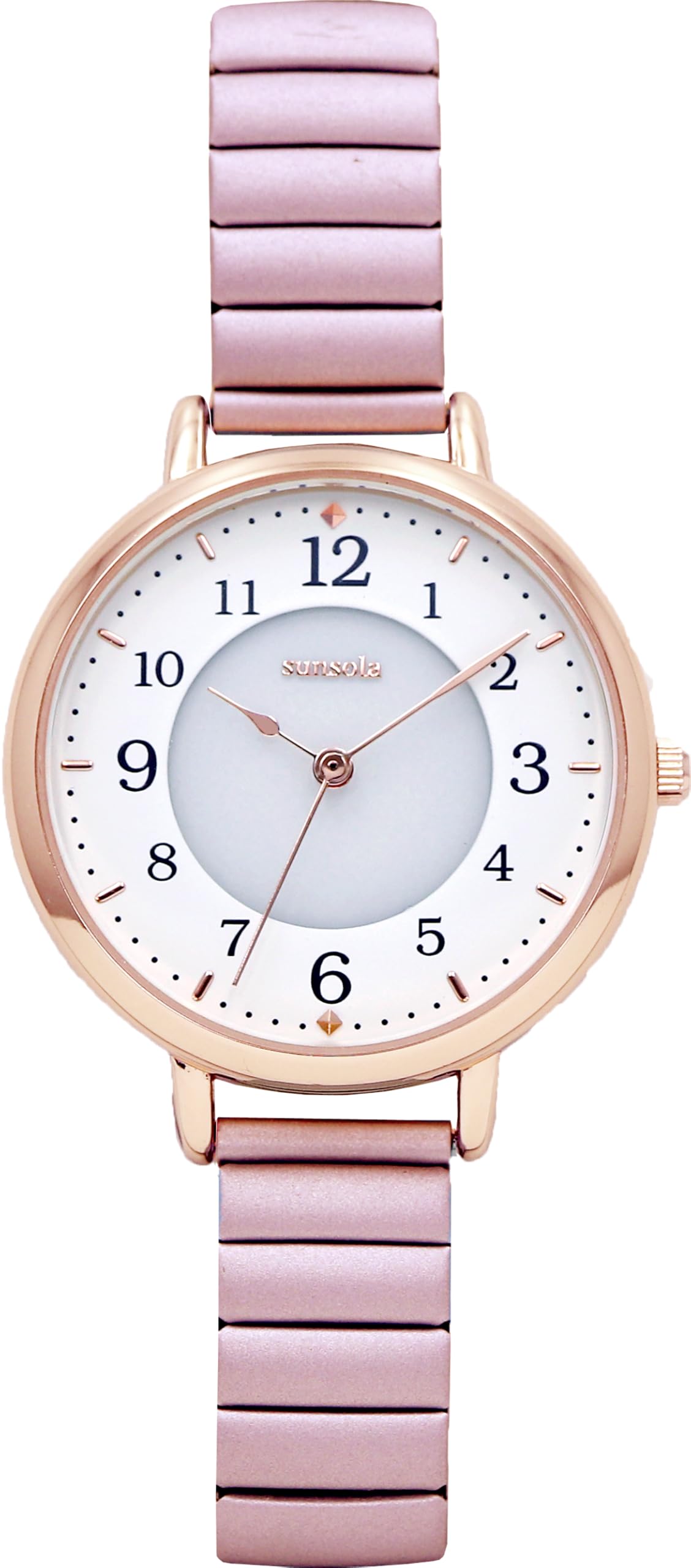 Fieldwork Analog Solar Rechargeable Watch with Japanese Easy to Put on and Take Easy to Metal Simple Perfect for and SOjua Women s Movement, Off, розовый