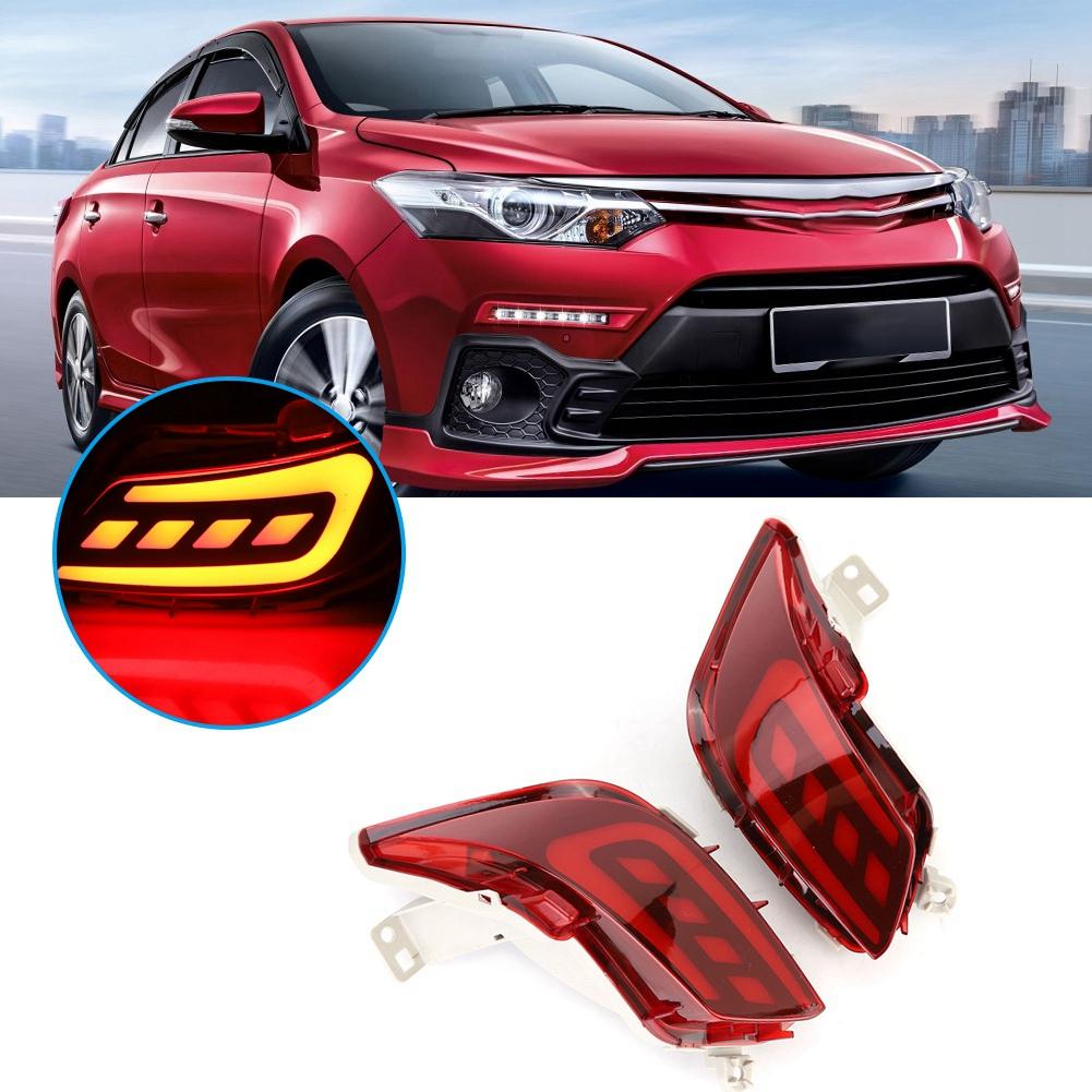 2 st Bil LED Bakre Bumper Reflektor Ljus Passar för Toyota Vios 2016 2018
