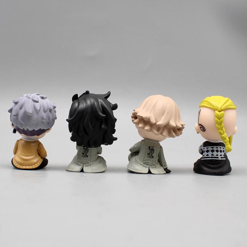 4 Stück Tokyo Revengers GK Manjiro Sano Draken Anime Figur Q Version Sitzend Schulter Schlaf Schreibtisch Dekoration Modell Kinderspielzeug
