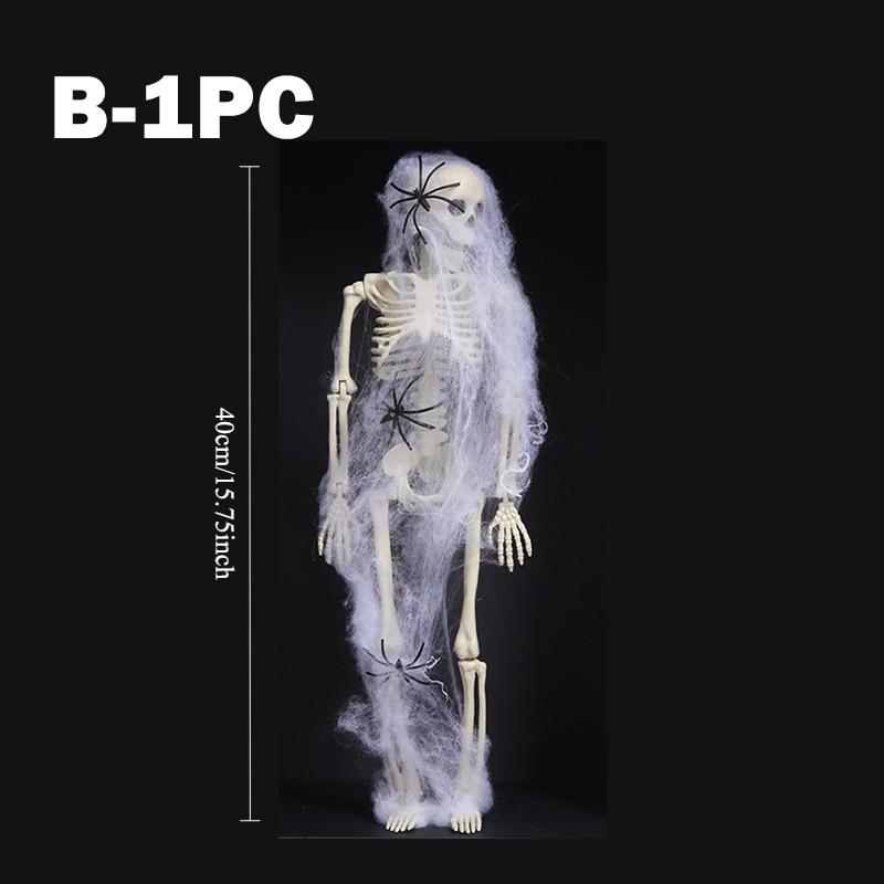 40CM Halloween Posable Skeleton Decoration Human Bones with Movable Joints for Haunted House Party Outdoor Yard Props
