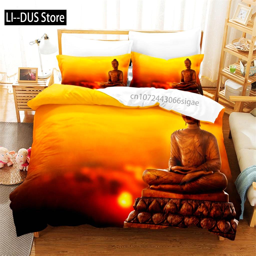Buddha Statue Bedding Set Duvet Cover Set 3d Bedding Digital Printing Queen Size Bedding Set Fashion Design