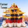 Forbidden City Corner Tower Building Blocks: Giant Mortise and Tenon Ancient Architecture Model