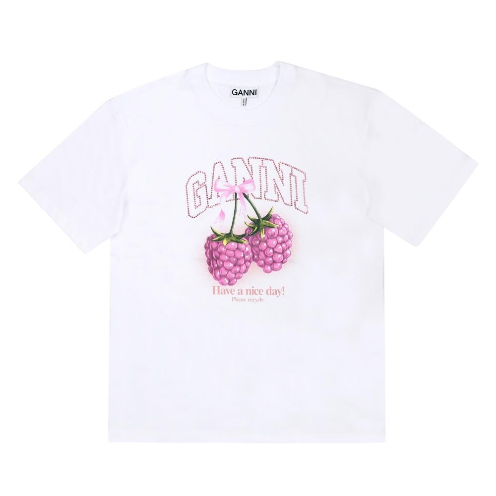 Ganni Women S T ShirT raSpberry A1050140 151 A1050140 151 (XS)