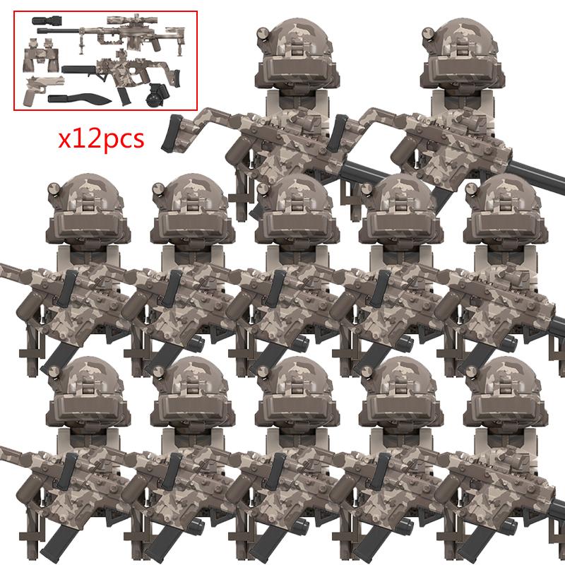 Military Figures Soldier Building Block SWAT Special Forces Assault Team Camouflage Troops Vehicle Bricks Toy
