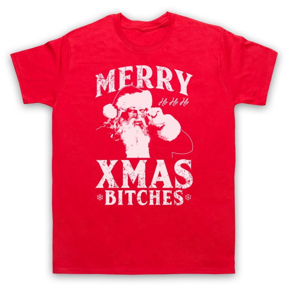 

Merry Xmas Bitches Funny Father Christmas Parody Santa Mens And Womens T-Shirt XL