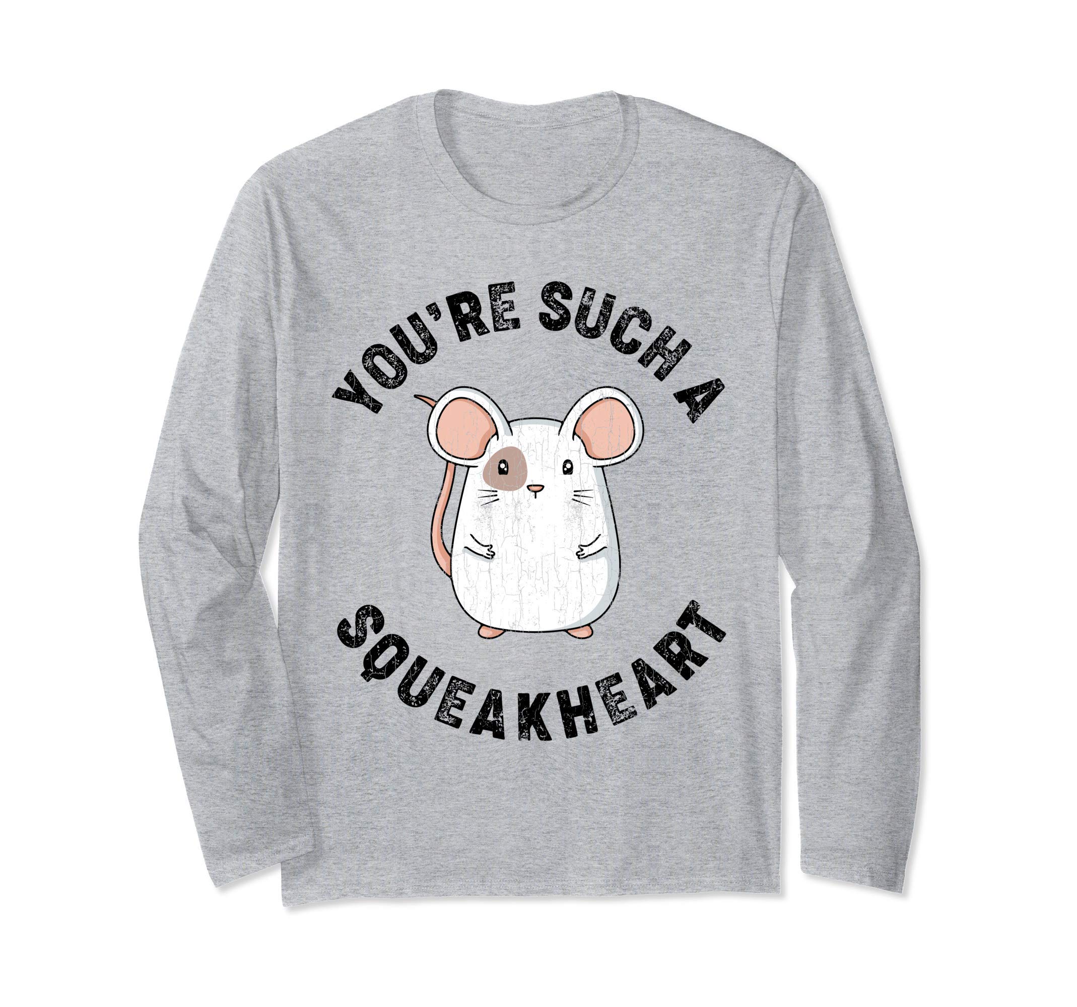 Funny and cute mouse design for him, her Valentine s Day long-sleeved t-shirt