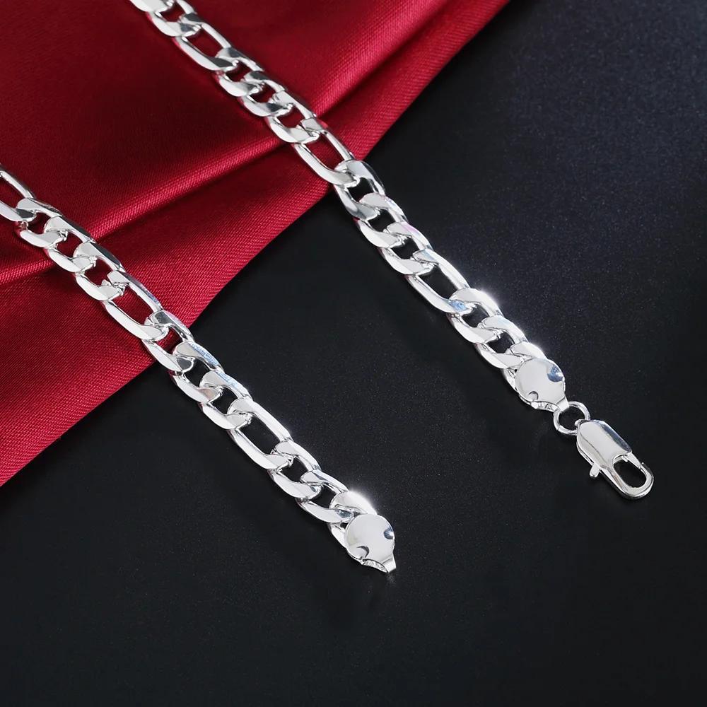 Copper 8MM Figaro Chain Necklace Bracelets Christmas Gifts Fashion Charm Nice Men Women  Jewelry Sets