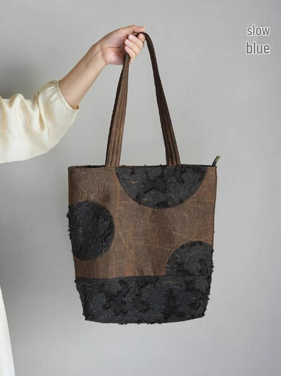 Синяя хлопково-льняная жаккардовая сумка - Портативный китайский художественный набор для чая