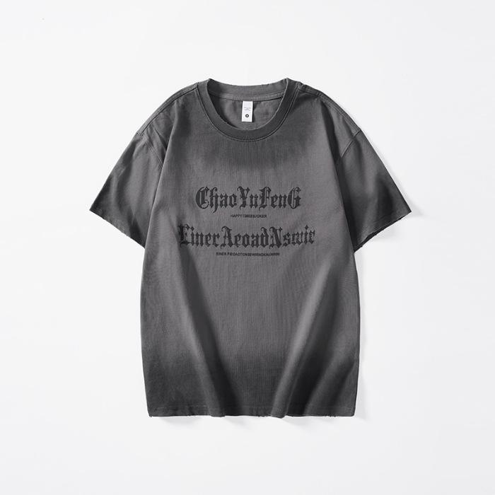 Schwere Herren-T-Shirts für den Sommer Aktualisiert Große Größen Bequeme Passform Kurzarm Amerikanischer Klassischer Stil T-Shirt