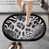 Spliced Leopard Print Crystal Velvet Floor Mat Bathroom Absorbent Non-slip Mat Porch Door Mat Dirty and Wear-resistant
