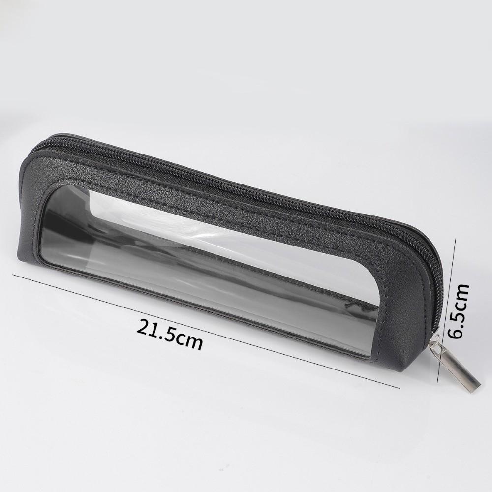 New Clear Small Makeup Bag Transparent Waterproof Cosmetic Organizer with Zipper PU Leather Makeup Brush Case