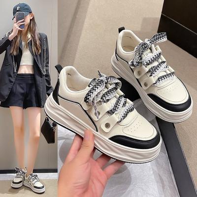 Zapatos Blancos para Mujer Nueva Temporada Casual y Cómodos Resistentes al Desgaste Estilo Coreano Suela Gruesa Suela Resistente a las Manchas Zapatos Dad Zapatos de Mujer