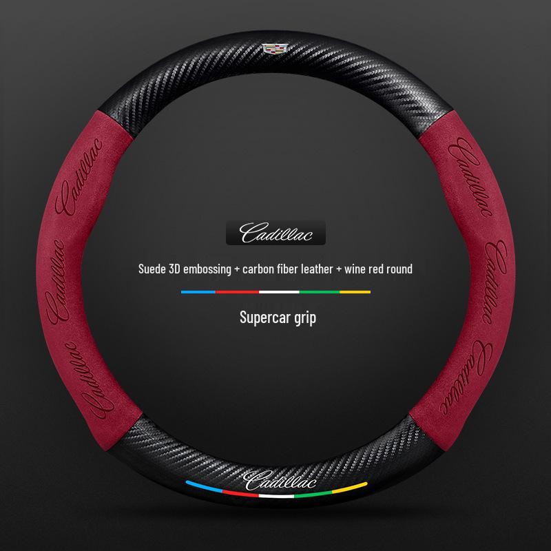 Cadillac Steering Wheel Cover for SRX/CT5/XTS/ATSL/XT5/XT6 - Alcantara & Carbon Fiber