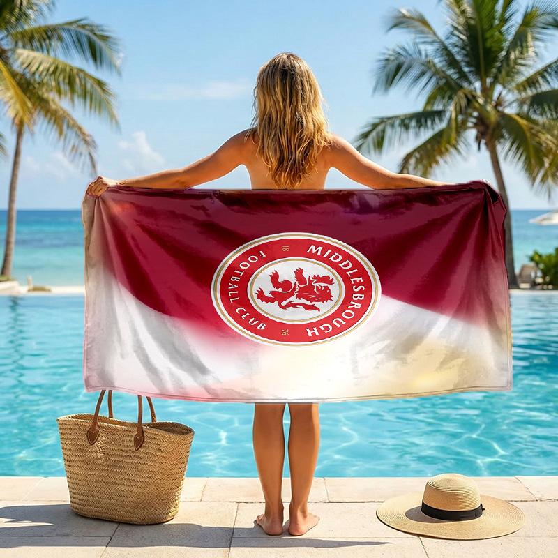Middlesbrough FC print Quick Dry Beach Towel Microfiber Absorbent Portable Travel Swimming Towel