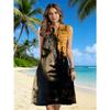 Robe Bohème Sans Manches à Col Fendu avec Impression Visage Artistique, Robe Midi Décontractée Coupe Ample pour Femme, Idéale pour les Vacances à la Plage et les Tenues d'Été
