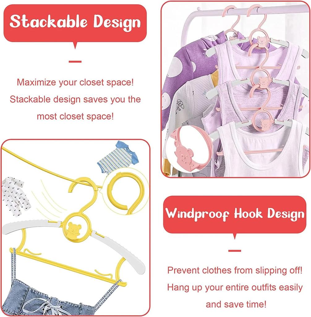 Baby Coats Rack Non-slip Baby Clothes Hanger Adjustable Storage Hangers Cute Kids Clothes Organizer Closet Children