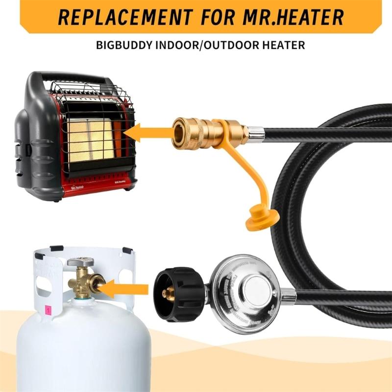 Quick Connect Fittings Flexible 12ft Hose with 1/4 Ball Quick Connector Quick Connect Hose for Home and Outdoor Use