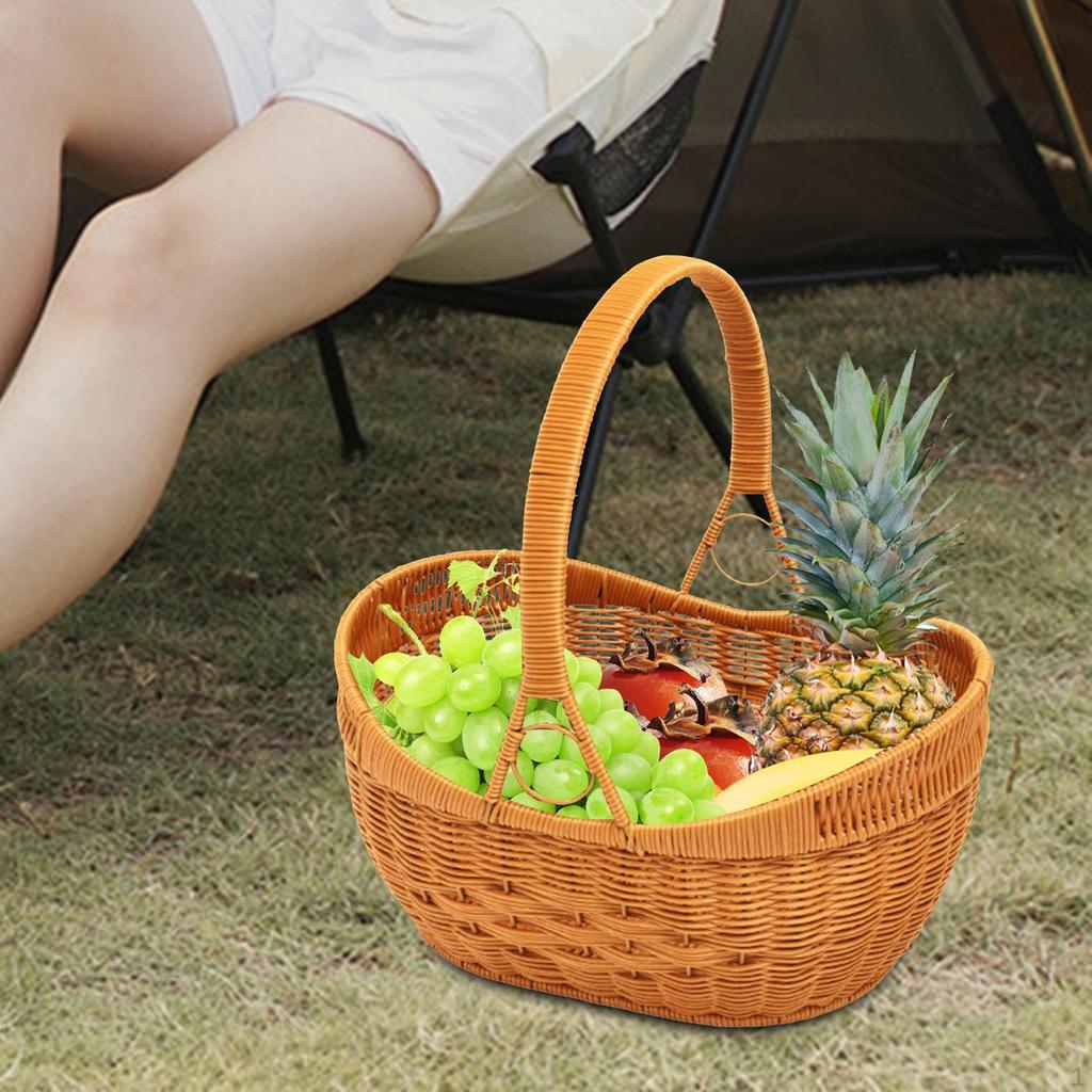 Hand Basket Picking Storage with Handle Woven for Living Room,Home,Wedding,Toys