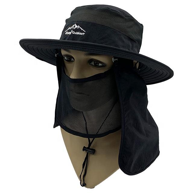 UV Protection Bucket Hat with Neck Flap for Unisex Outdoor Activities