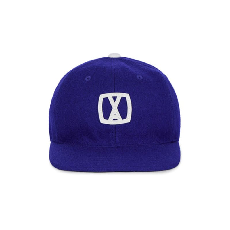 VARZAR VA Square Applique Wool Baseball Cap Ultramarine