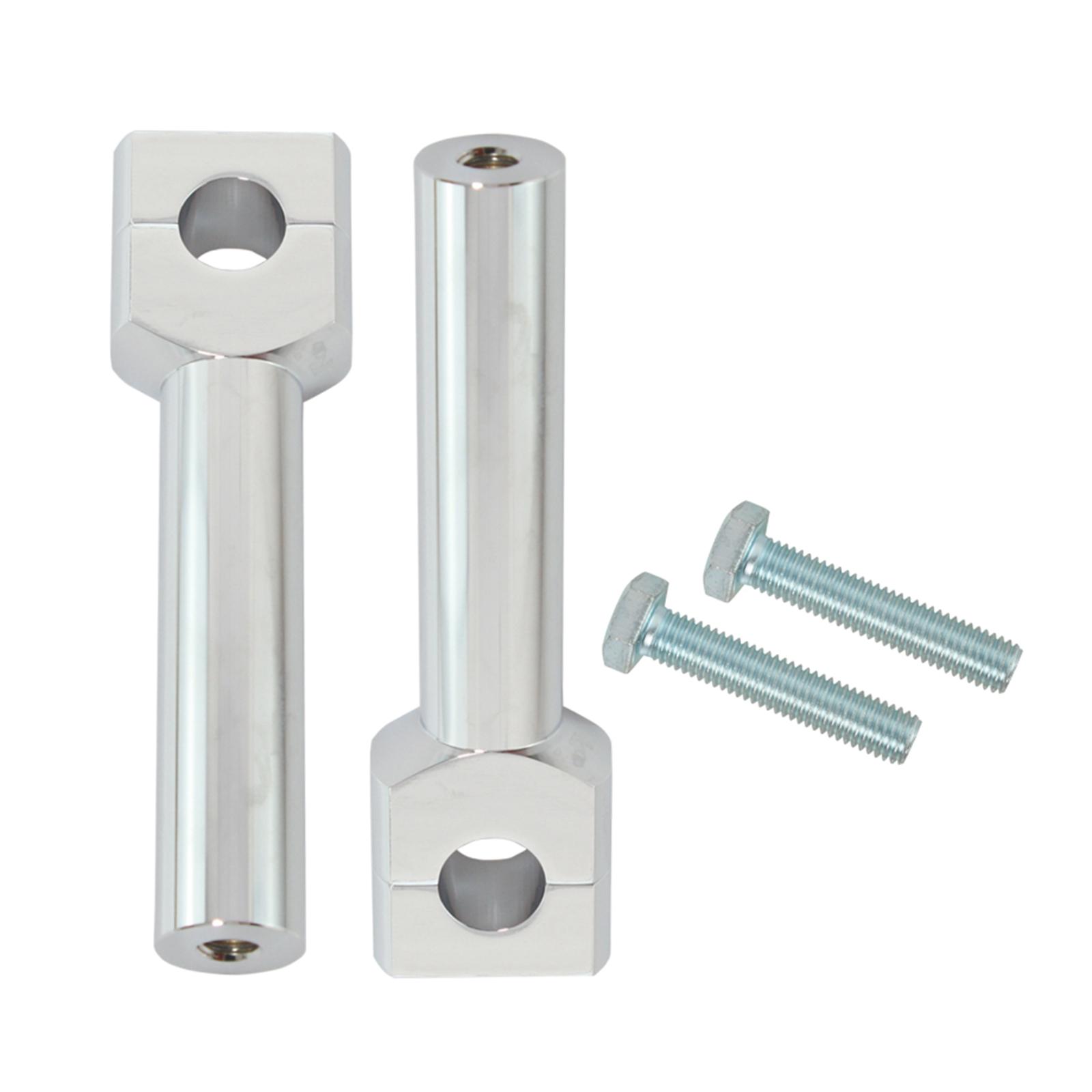 Motorcycle Handlebar Riser Kit 22/25mm Universal Heavy Duty Light Weight Silver 22MM