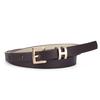 I-Shaped Buckle Two-Piece Set, Alloy Pin Buckle Women'S Thin Belt, High-End Decorative Chic Wind Belt Women