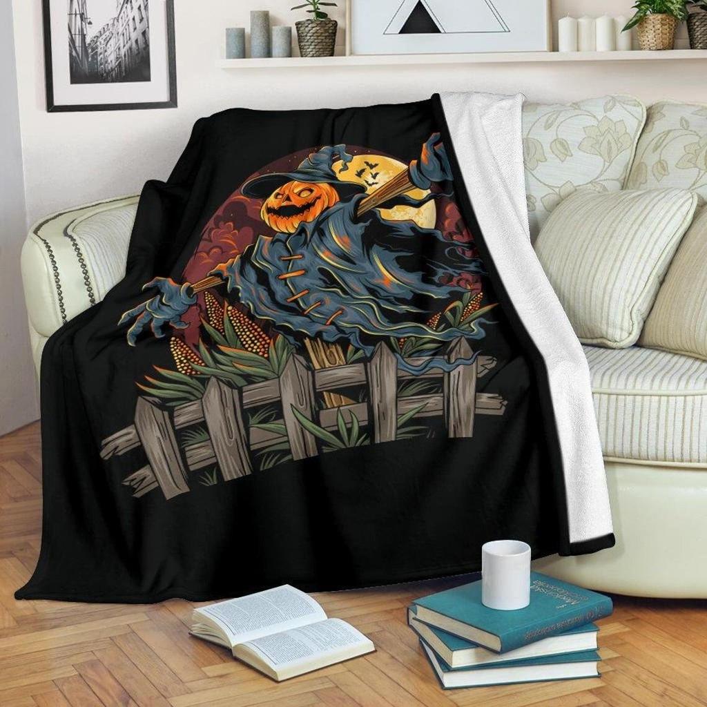 Halloween Ghosts Deka s potiskem dýně Deka na rozkládací pohovku Super měkká hřejivá přikrývka Deka z flanelu