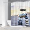Tenda da Doccia Stampata con Sassi Muffa Lavabile con Ganci Decorazione Bagno Rocce Tende da Doccia 3D 240*180cm