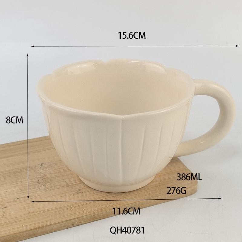 

Кружка керамическая кружевная в стиле крема, большая емкость, чашка для завтрака и овсянки, дизайн, мероприятие открытия 301-400ml