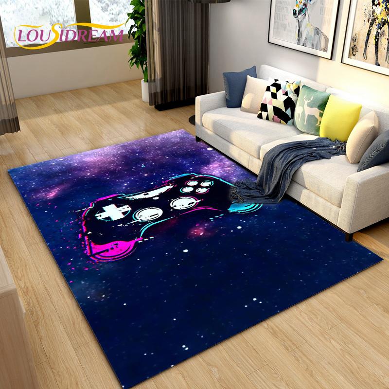 Cartoon Gamer Game Controller Area Rug Large,Carpets Rug for Living Room Children's Room,Kids Play Crawl Non-slip Floor Mat Gift