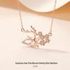 S925 Pure Silver Women's Necklace - Deer & Plum Blossom Mori Style, Korean Christmas Gift
