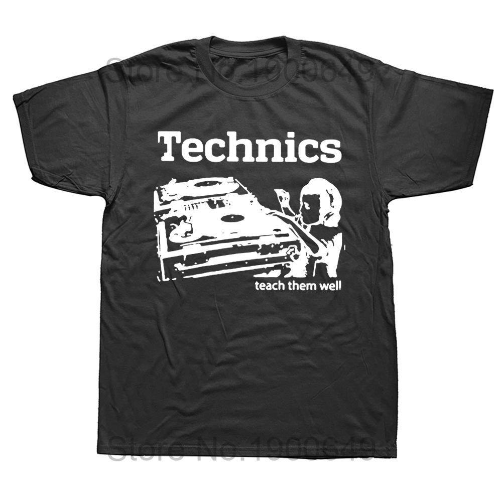 

Funny DJ Technics Teach Them Well T Shirt Graphic Casual Hip Hop Streetwear Short Sleeve Music Men Euro Size Music Tshirt 4XL