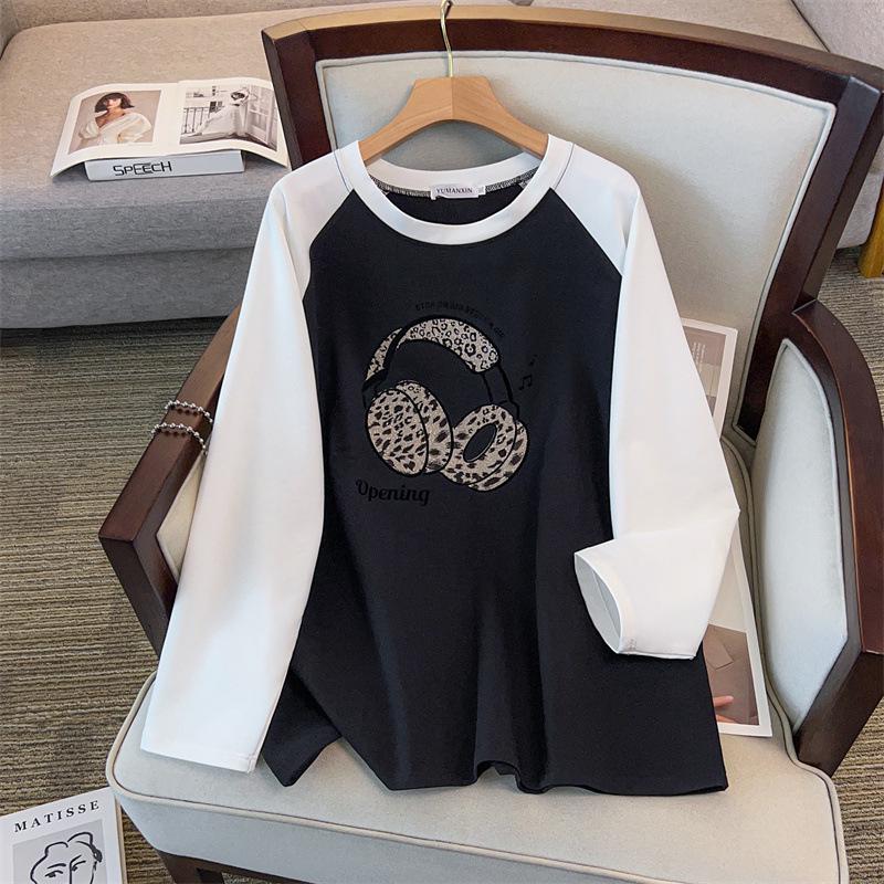 

Plus Size 300 Jin Loose Autumn Hoodie for 200-350 Jin 7XL чёрный