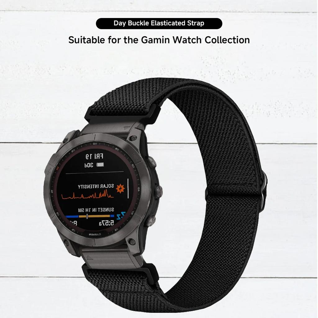 26mm 22mm Nylon Strap For Garmin Fenix 5 Plus 6X 7x Pro Band Watch Elastic Wristband Bracelet Fenix 6 5 Pro Venu2 Forerunner 945