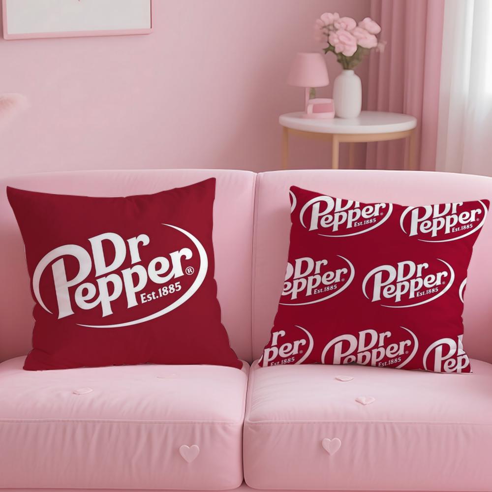 Cherry Drink D-Dr-P-Pepper Cushion Cover Soft Short Plush Double-Sided Printing Home Decor Machine Washable Pillow Case Gift