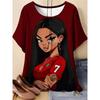 Simple Fashionable Portrait Cartoon Woman Graphic T-shirts Summer Streetwear 3d Printed Loose Comfortable Womens T-shirts