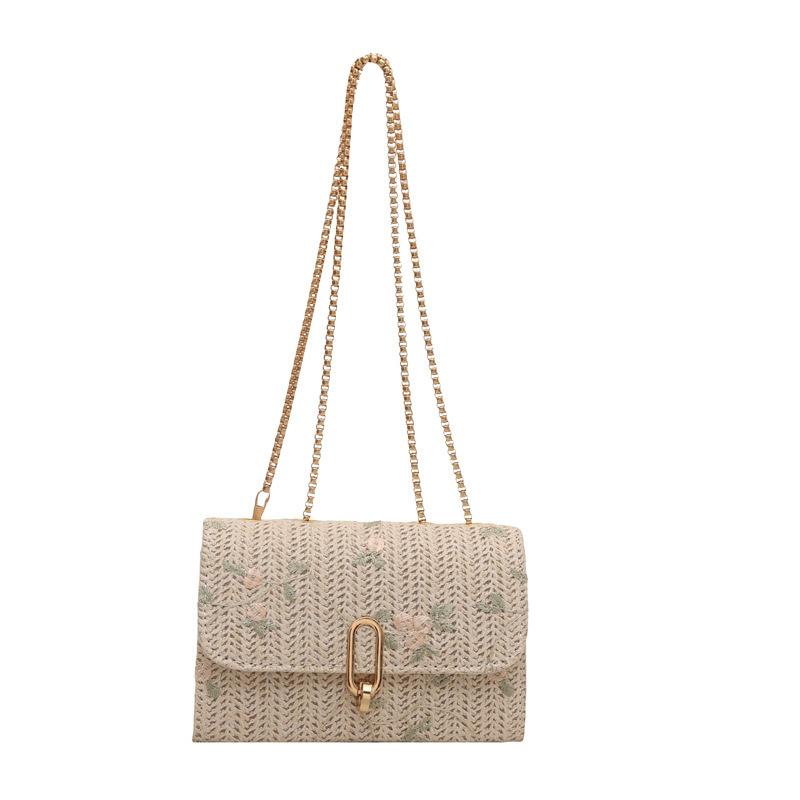This year's popular small bag women's 2025 summer new trendy fashion shoulder messenger bag Internet celebrity lace straw small square bag