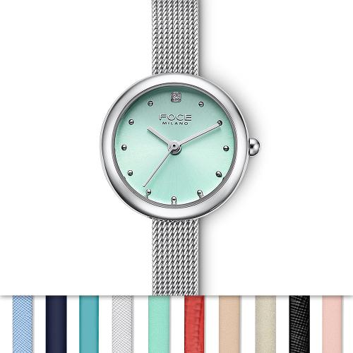 

[FOCE LADY] FOCE LADY Women s Macaron Watch Changeable Band FM2013GN White Saffiano