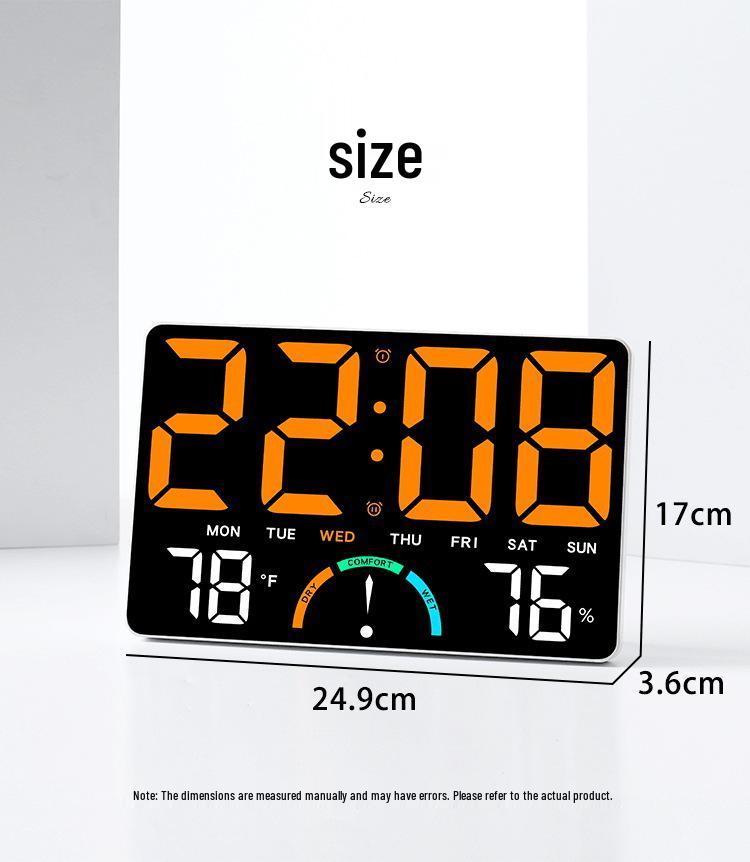 Large LED Wall Clock with Stand, Digital Multifunction GH9008