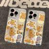 Cute butter bear for iPhone17promax space phone case Apple 16 transparent 15/14 fine hole x