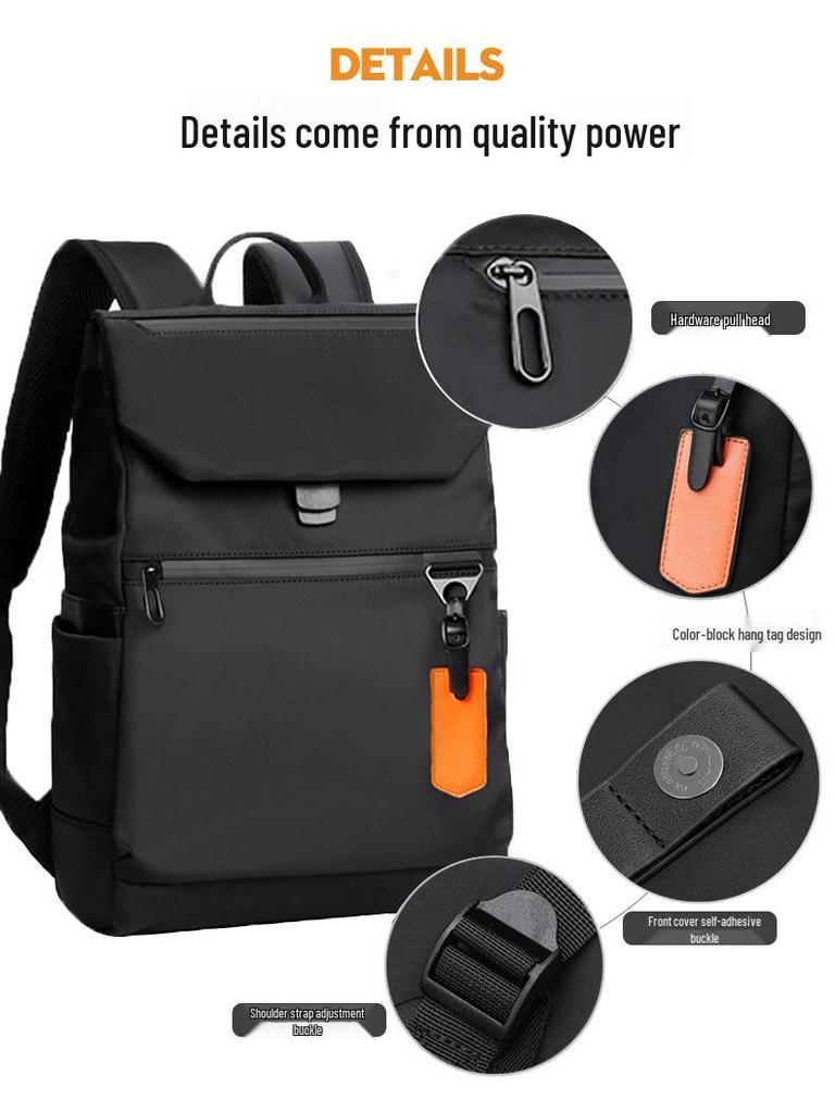 Men's Trendy Casual Travel Backpack - Solid Color, Cool Design, Business & Computer Bag