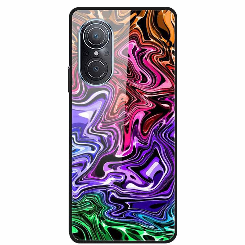 For Huawei Nova 9 10 Case Marble Tempered Glass Cover Hard Back Case For Huawei Nova9 10 SE Capa Nova10 Shockproof Funda Coque