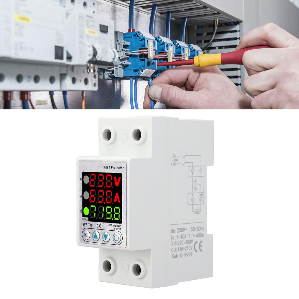 Voltage Protector Self Resetting Smart Over Under Voltage Protective Device with Power Display AC230V