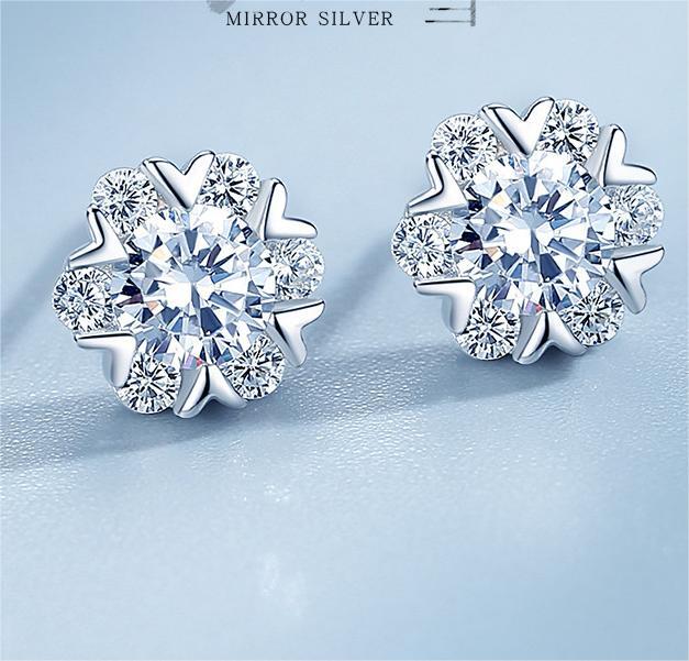 

Серебряные серьги-снежинки женские корейские инкрустированные цирконием восемь сердец и восемь стрел, полные бриллиантов, серьги темпераментные женские серьги для танца снега